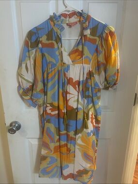 Colorful THML Floral Tie-Front Dress